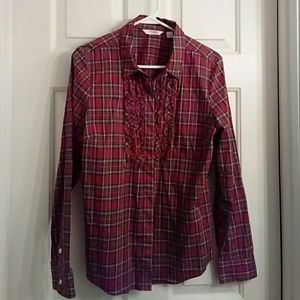 Liz Claiborne shirt, like new, red plaid